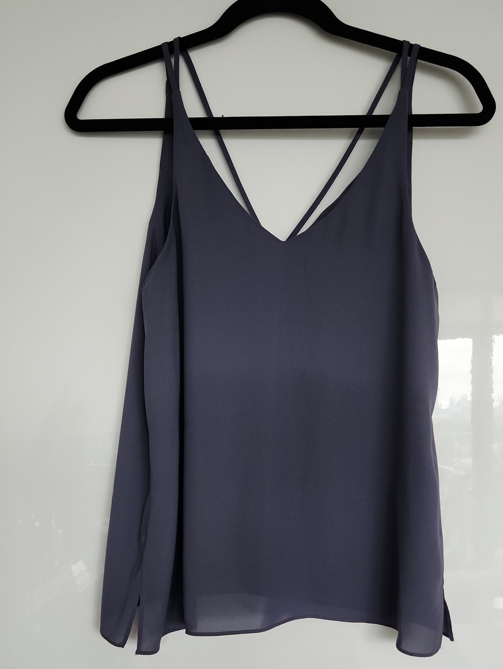 Topshop Slate Blue Double-Strap V-Neck Camisole